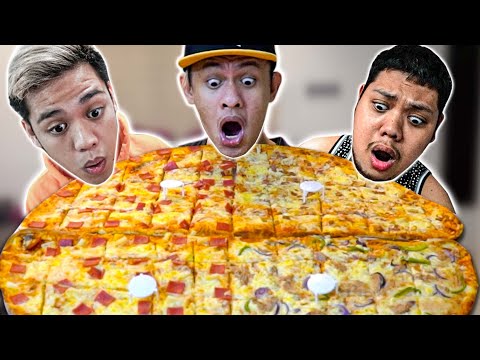 EATING BIGGEST PIZZA CHALLENGE! you win 10,000 CASH with BILLIONAIRE GANG!