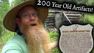 Metalldetektor-Suche in einem 200 Jahre alten Pelzhandelslager.