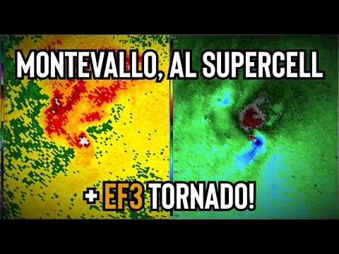 Montevallo, AL Supercell Radar Loop - EF3 Tornado!