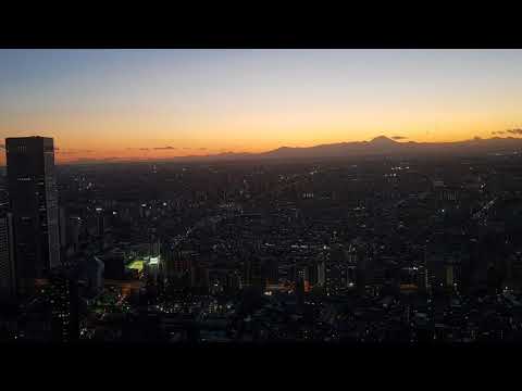 Tokyo sunset 19-11-17 behind Mt. Fuji