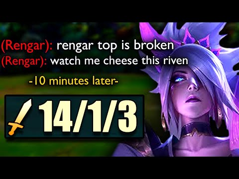 He tries to Cheese me with Rengar Top.. so I brought out the Riven cat trap