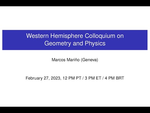WHCGP: Marcos Mariño, "Resurgence and nonperturbative topological strings"