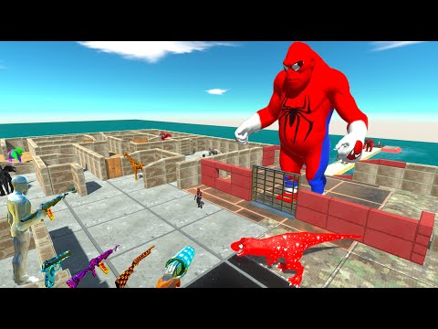 FPS AVATAR SAVING SPIDERMAN GORO FROM MAZE - Animal Revolt Battle Simulator