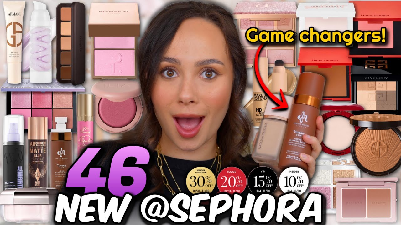 46 NEW PRODUCTS THAT JUST DROPPED AT SEPHORA! SPEED REVIEWS! complexion, foundations, blushes & MORE