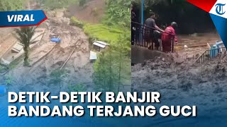 BANJIR BANDANG TERJANG KAWASAN WISATA GUCI Tegal, Arus Berisi Lumpur dan Kayu Sapu Pancuran 13