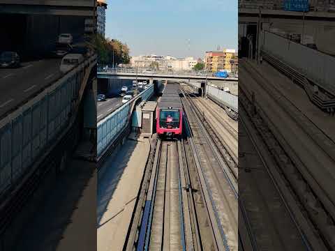 Metro de Santiago Línea 2 (NS16) próximo a ingresar a Estación Santa Ana