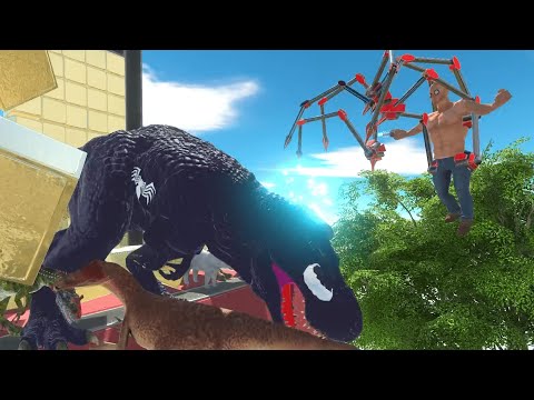 Escape from Venom T-REX&Dr.Octopus🔥FPS perspective🔥-Animal Revolt Battle Simulator