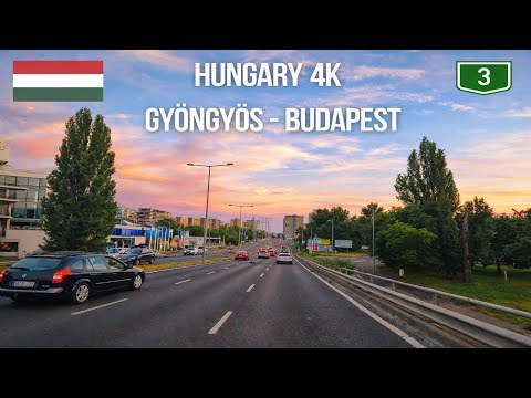 Driving in Hungary from Gyöngyös to Budapest on main road 3