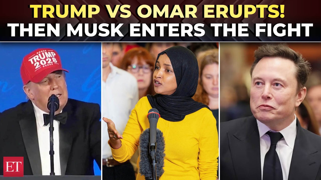 Video: Trump attacks Ilhan Omar at rescheduled White House correspondents dinner