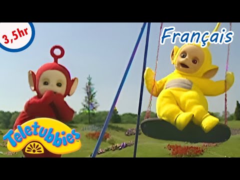 Les Teletubbies Jouent Avec des Chiens et des Balançoires