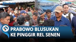 Momen Prabowo Mendadak Blusukan ke Pemukiman Pinggir Rel Kereta Api di Senen, Janjikan Rusun