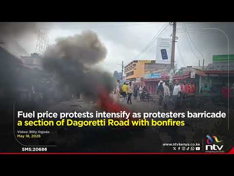 Fuel price protests intensify as protesters barricade a section of Dagoretti Road with bonfires