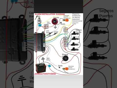 ALARM INSTALLATION  CONNECTION DIAGRAM. #automobile