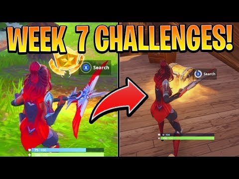 Fortnite ALL WEEK 7 CHALLENGES GUIDE! – Road Trip Treasure Map Battle Stars (Battle Royale Season 5)