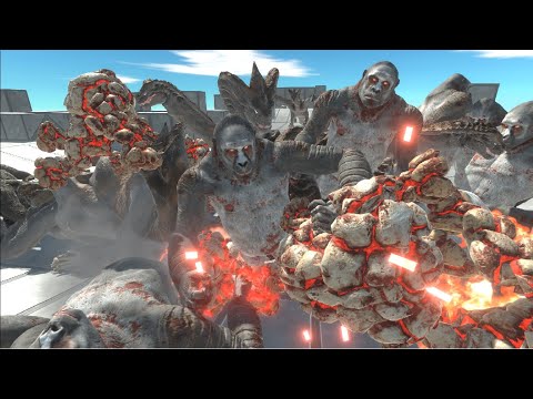 20 Goro vs 20 Hydra vs 20 Golem vs 20 Purussaurus : Animal Revolt Battle Simulator