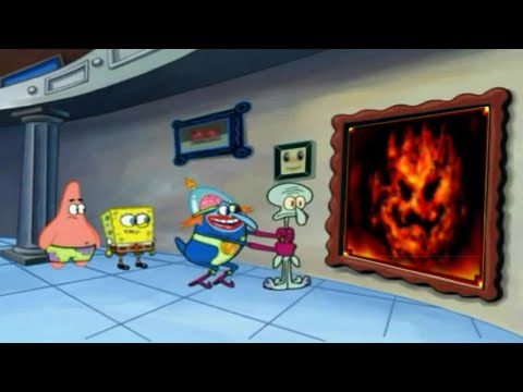 Squidward gets thrown in Lethal Lava Land - Super Mario 64