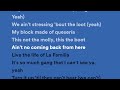 Travis Scott HIGHEST IN THE ROOM Lyrics