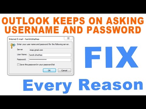 How to fix Outlook keeps on asking for username and password [Fix]and can not connect to gmail[Fix] Video