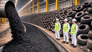 How Rubberized Asphalt Is Made From Millions Of Old Tires Inside Recycling Factory