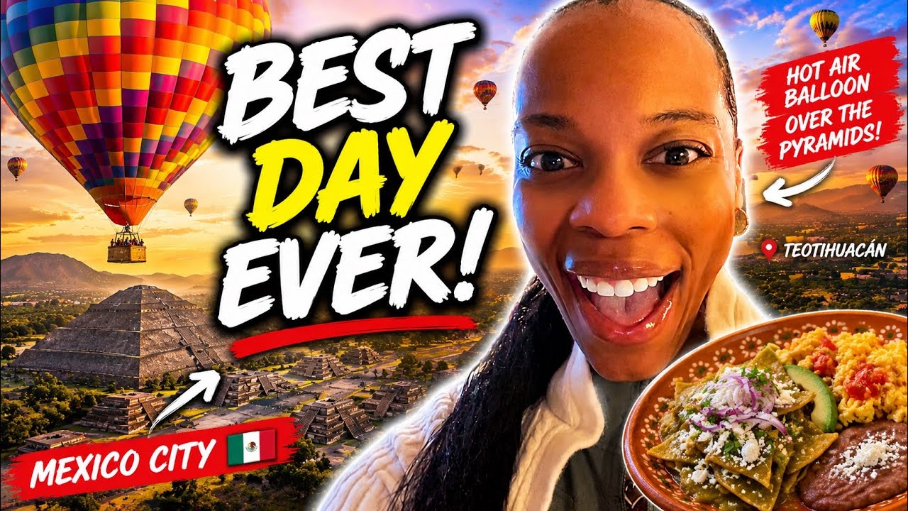 Solo Travel Mexico City 🇲🇽 I Flew Over the Pyramids in a Hot Air Balloon! 😱🎈