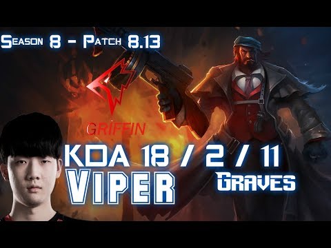 GRF Viper GRAVES vs SWAIN Bot Lane - Patch 8.13 KR Ranked
