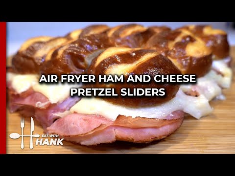 Air Fryer Ham and Cheese Pretzel Sliders