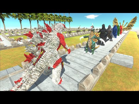 GODZILLA 2021 T - REX SUPERMAN FIGHT GHIDORAH DEATH RUN - Animal Revolt Battle Simulator