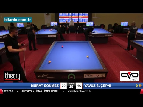 MURAT SÖNMEZ & YAVUZ S. ÇEPNİ Bilardo Maçı - 2018 ERKEKLER 1.ETAP-1. Tur