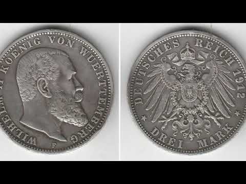 1912 GERMANY WURTTEMBURG silver coin VALUE