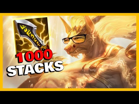 Me DESAFIARAM a fazer o NASUS 1000 STACKS com 100% de CRITICO!