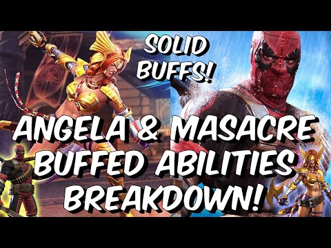 Angela & Masacre Full Buffed Abilities Breakdown! - LOOKING AWESOME!! - Marvel Contest of Champions