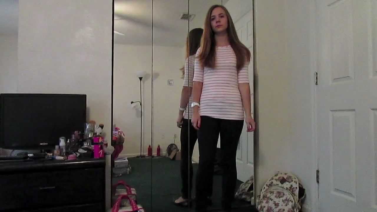 Outfit of the day: Red and white striped top, black pants for volunteering