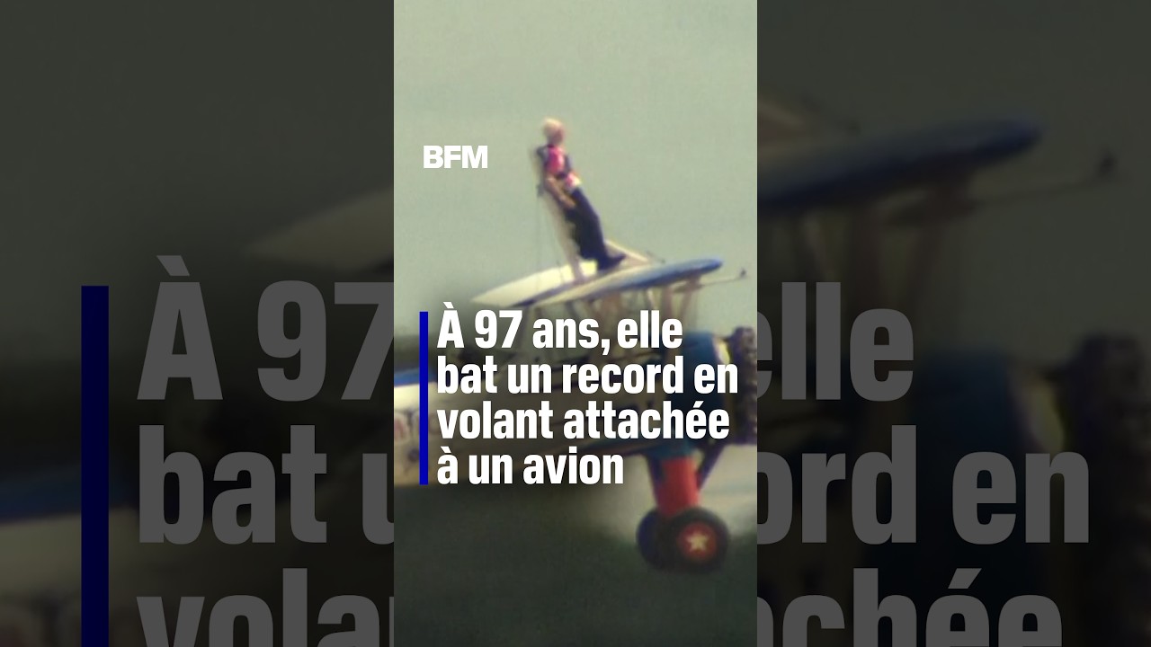 À 97 ans, elle bat un record en volant attachée à l'aile d'un avion