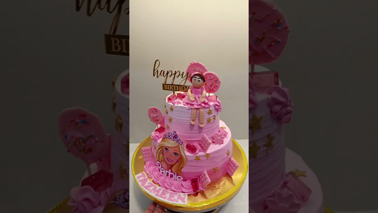 Barbie two tier cake #rhythmcakes #beautifulcakes #cake #cakedecorating #birthdaycake #cakestyling