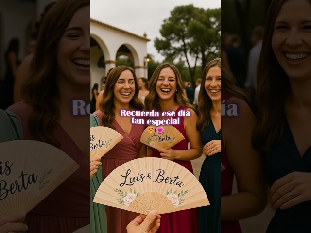 Vídeo relacionado con Porras Estampación & Banderas | Abanico Personalizado | Eventos | con Texto y Foto | CREA el Abanico Que Quieras (1), Boda