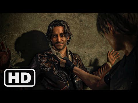 Resident Evil 4 Remake - Luis and Leon fight off the crowd of cultists 4K 60FPS Scene