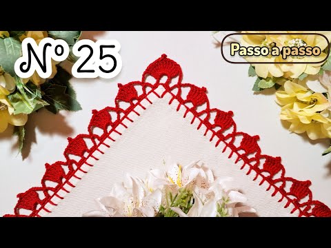 BARRADO DE CROCHÊ COM CANTO Nº 25 LINDO E BEM FACIL DE FAZER #barradocrochecomcanto