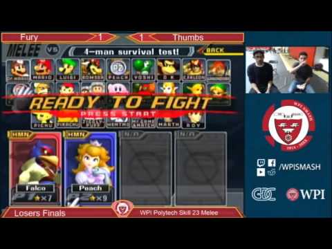 WPI PTS 23 - Fury (Falco, Sheik, Fox) vs Thumbs (Peach) - Melee - Losers Finals