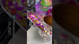 Purple 💜 and Gold Acrylic  🌙