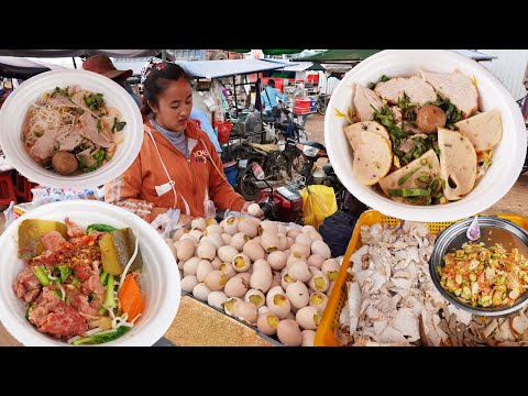 Cambodian street food, less than $1 lunch street food for factory workers, cheap street food