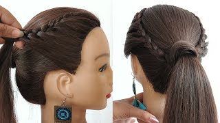Download the video "Simple stylish ponytail hairstyle | easy hairstyle for girls | simple ponytail hairstyle"