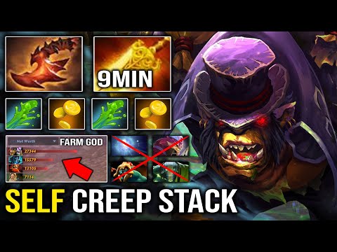 WTF 9MIN RADIANCE | NEW Pro Farming Alchemist Guide with Amazing Self Neutral Creeps Stack Dota 2