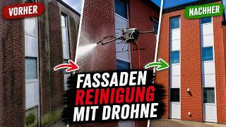 Reinigungsdrohne in der Praxis – Fassadenreinigung für Gebäudereiniger (DJI Matrice 400)