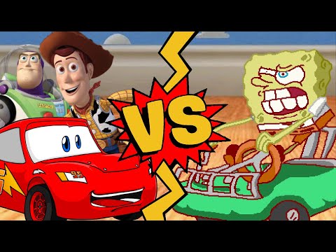 M.U.G.E.N Battles | Lightning McQueen/Woody/Buzz Lightyear vs SpongeBob