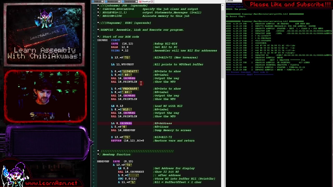 Lesson S2 - Dumping Registers and memory with the IBM370
