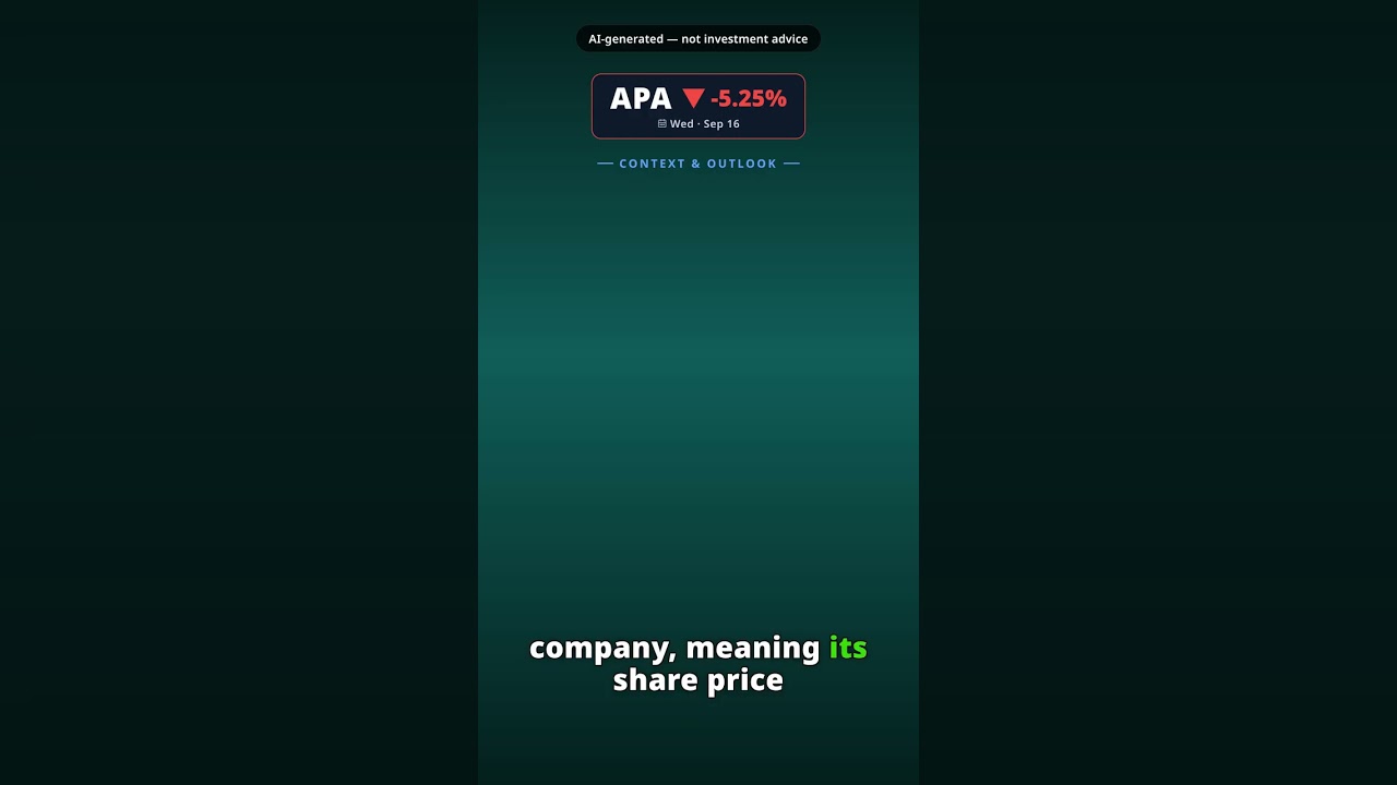 ¿Por qué pierde terreno la acción de APA hoy? APA -5.25% (16 sep)