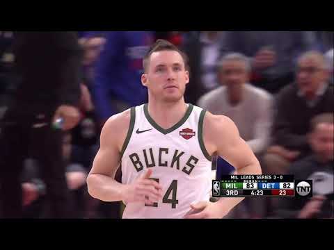Pat Connaughton All Game Actions 04/22/2019 Milwaukee Bucks vs Detroit Pistons Highlights