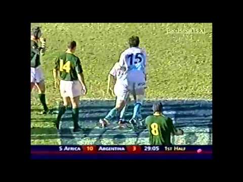 Argentina 90 metre counter attack try vs South Africa 2003