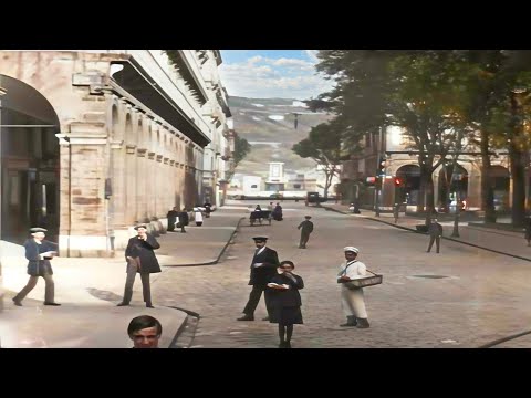 1913 - San Sebastián, Spain in color [60fps, Remastered] w/sound design added