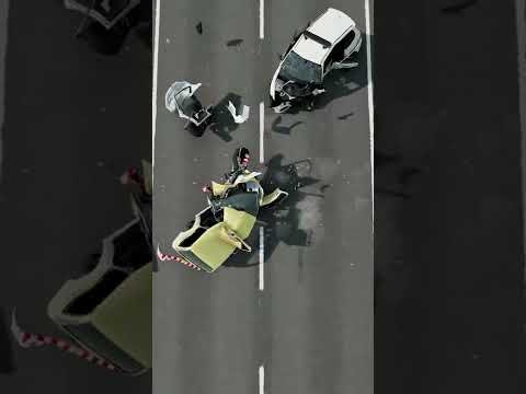 Japan Emergency Vehicle VS Chinese Police Car in 125+ MPH Crash Test! (BeamNG Drive) #shorts